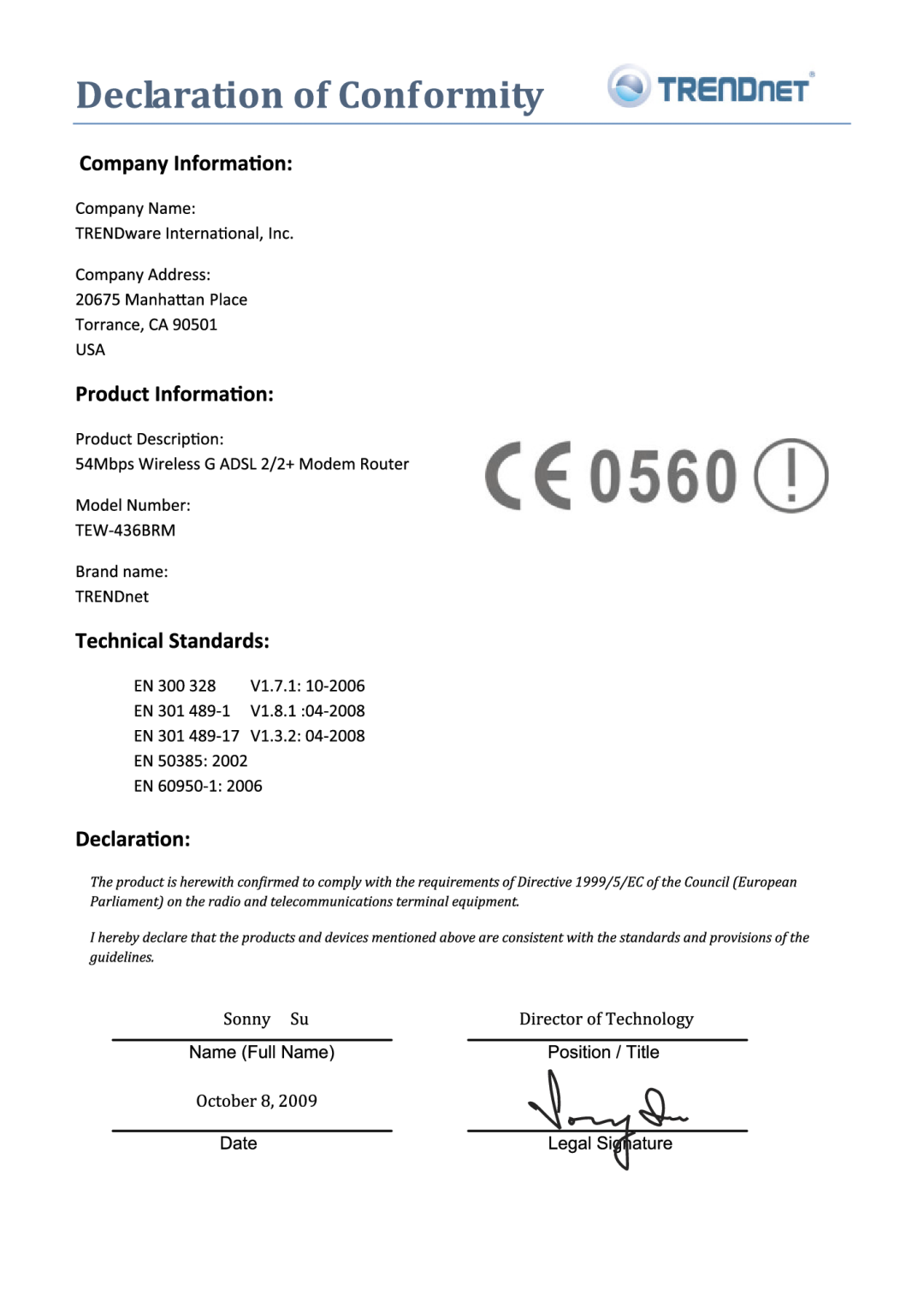 TRENDnet TEW-436BRM, Wireless ADSL Modem Router manual 
