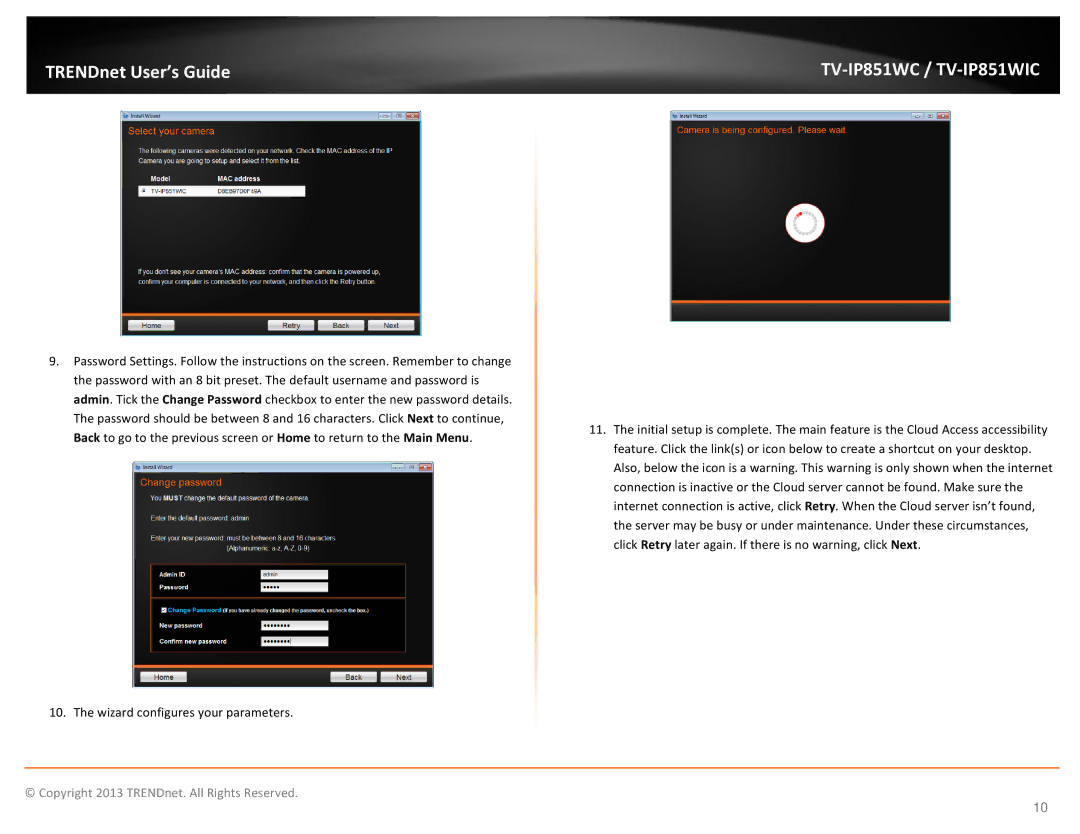 TRENDnet TV-IP851WC, TV-IP851WIC, Wireless PTZ Cloud Camera manual TRENDnet User’s Guide 