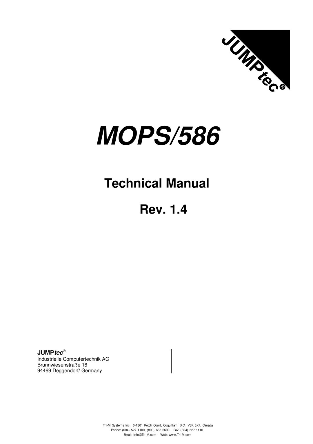 Tri-M Systems MOPS/586 technical manual 