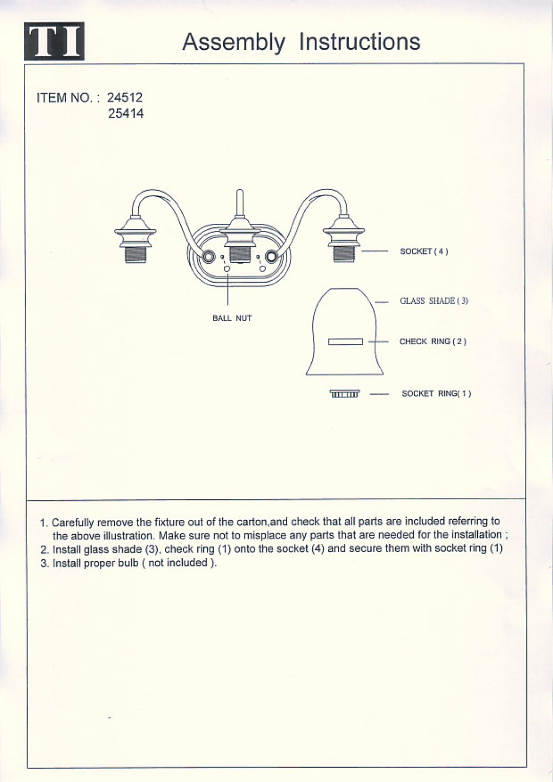 Triarch 25414, 24512 manual 