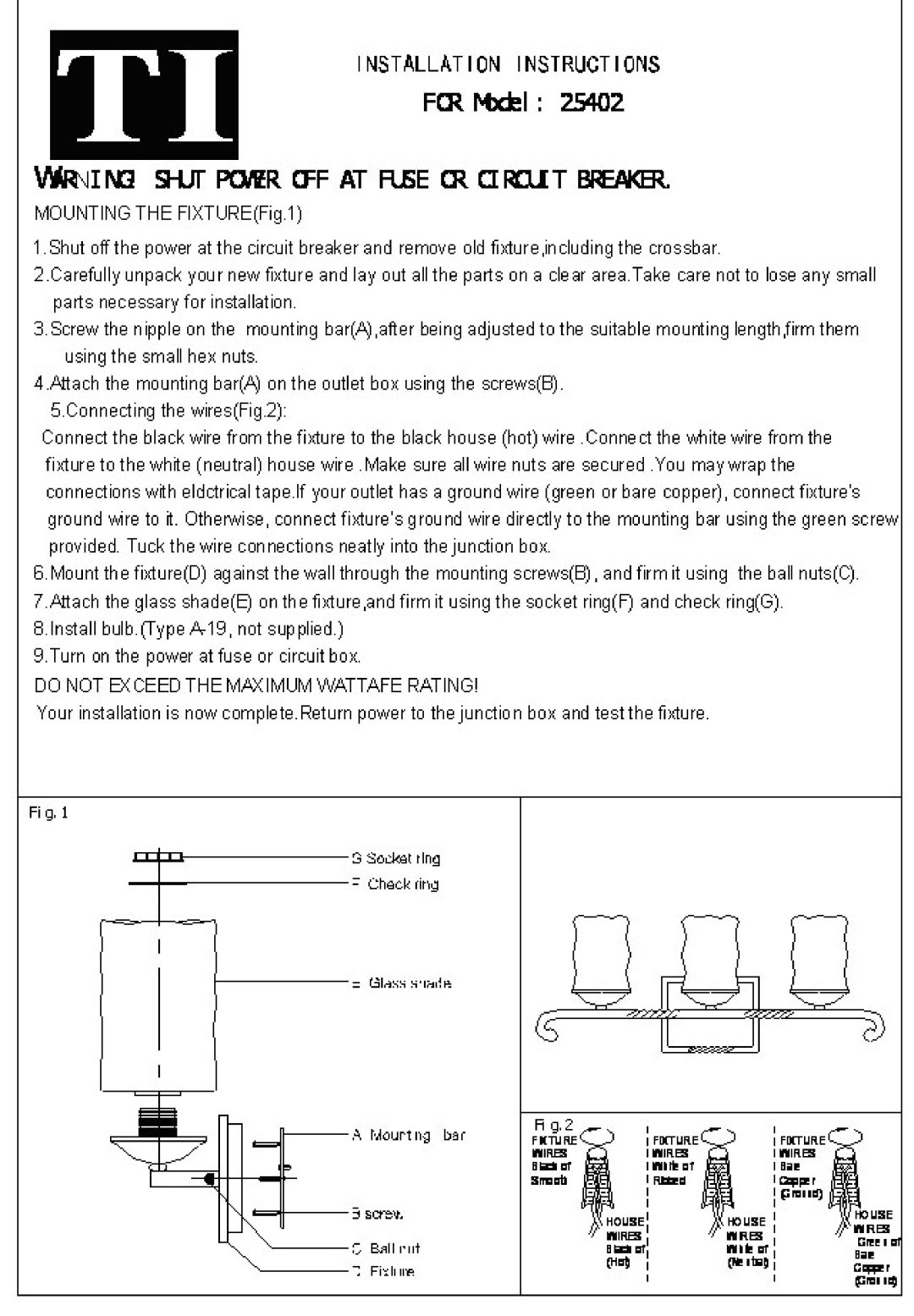 Triarch 25402 manual 