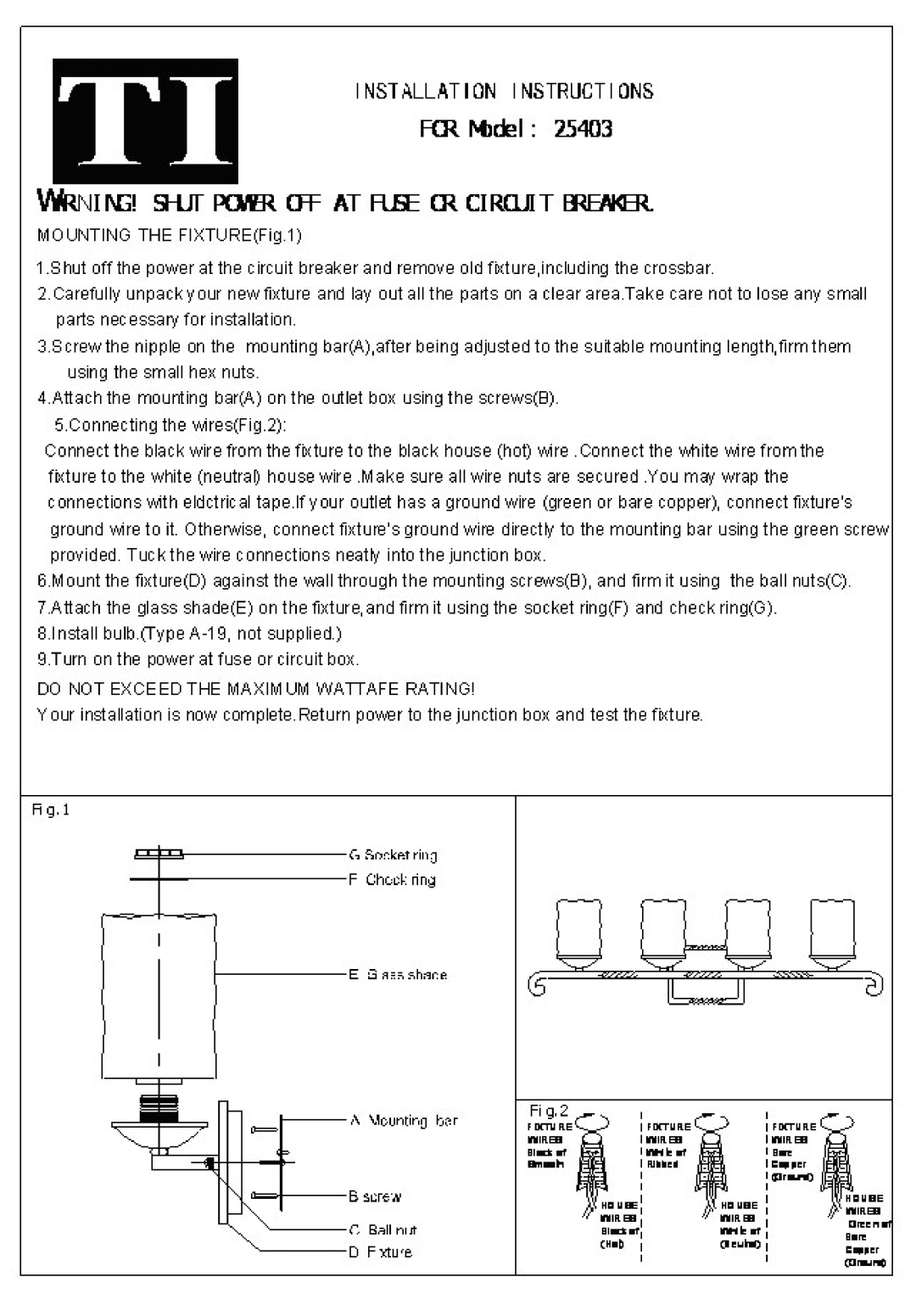 Triarch 25403 manual 