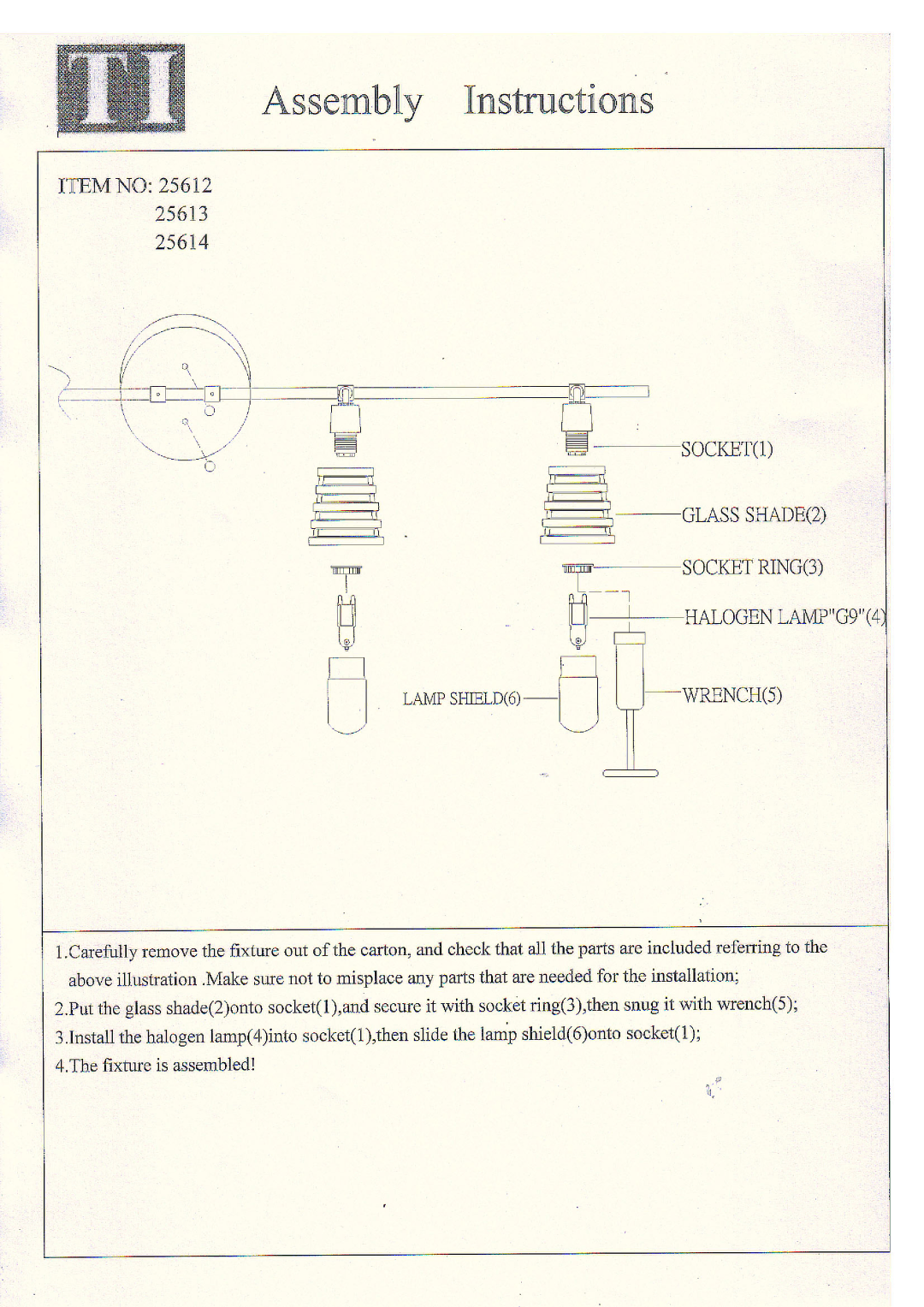 Triarch 25613, 25614, 25612 manual 