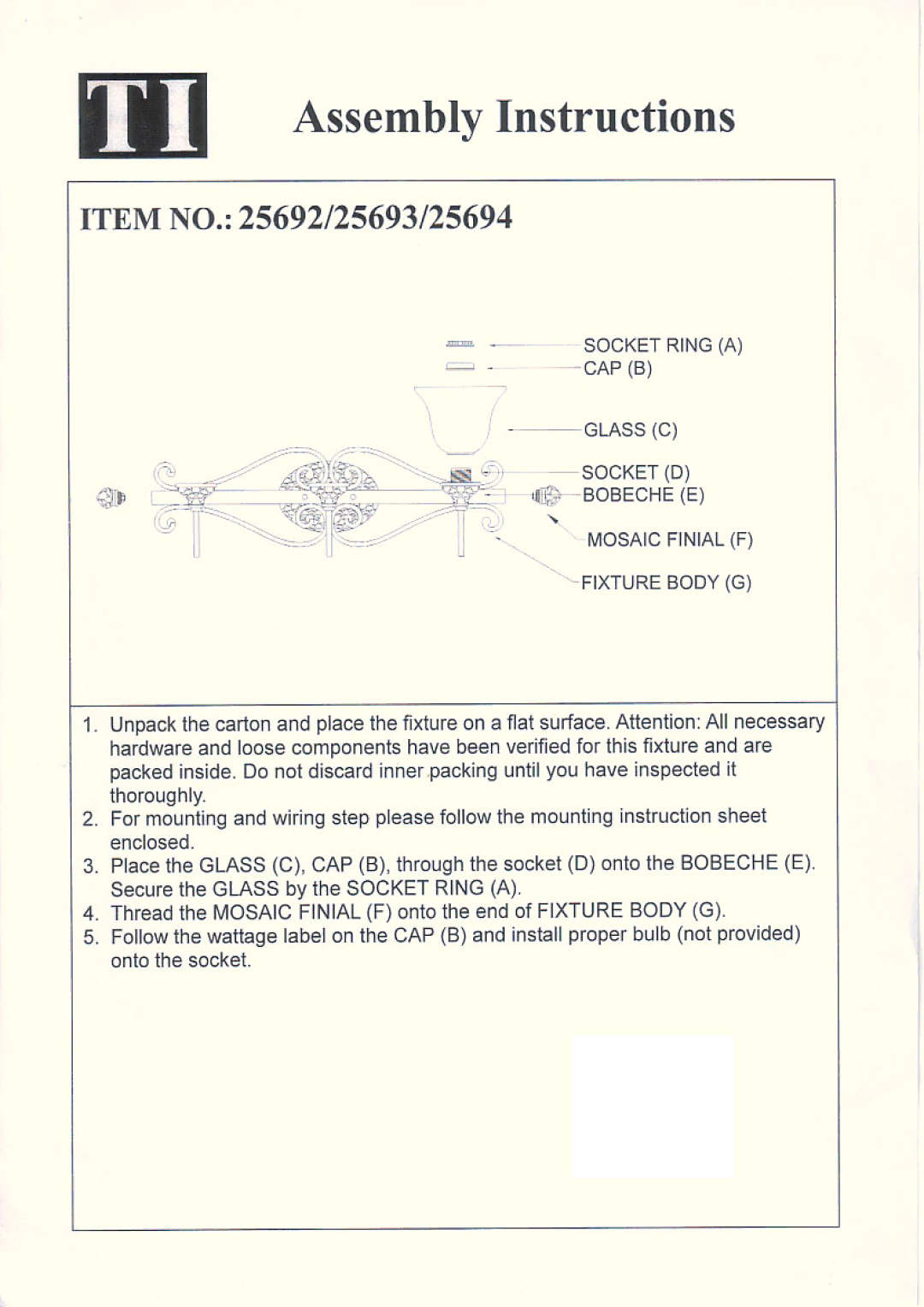 Triarch 25692/25693/25694 manual 