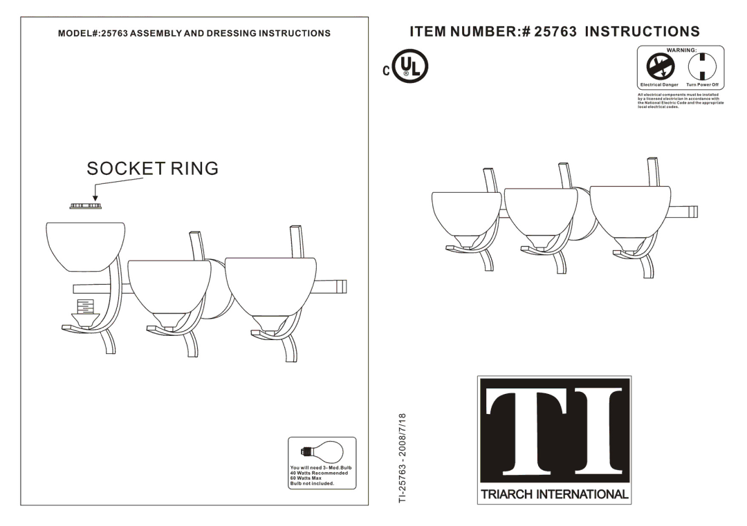 Triarch 25763 manual 