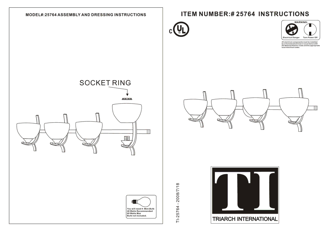 Triarch 25764 manual 