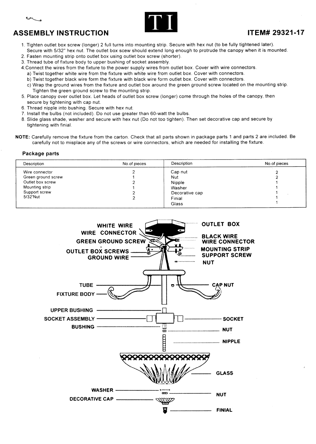 Triarch 29321-17 manual 