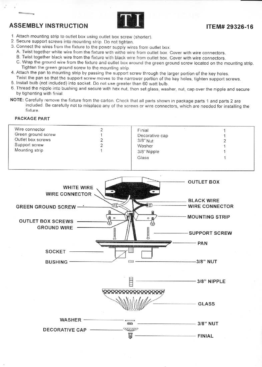 Triarch 29326-16 manual 