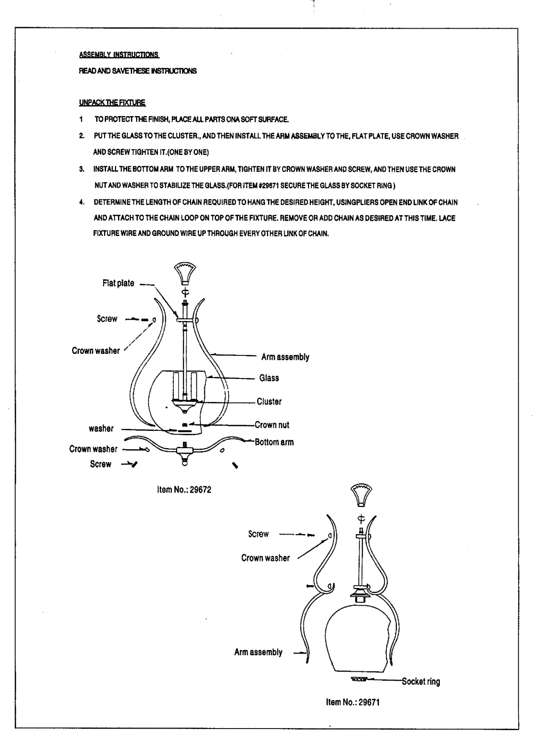 Triarch 29672, 29671 manual 