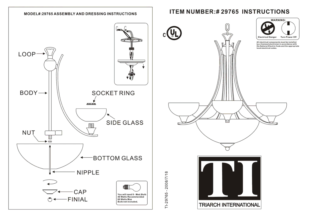 Triarch 29765 manual 