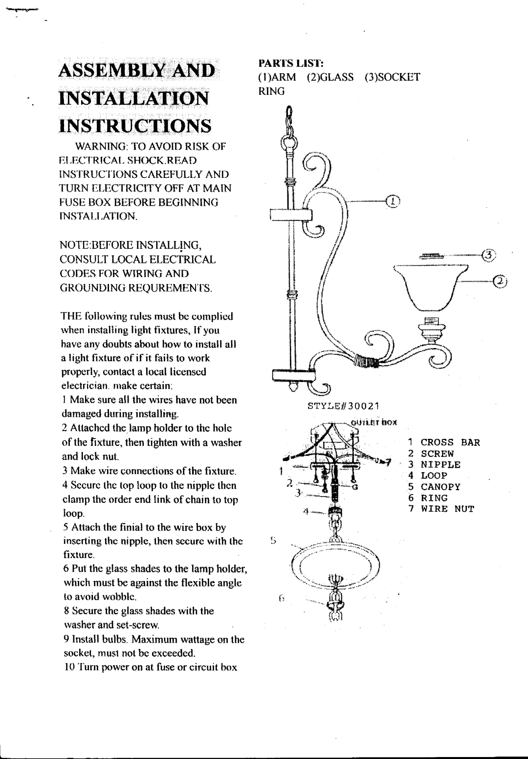 Triarch 30021 manual 