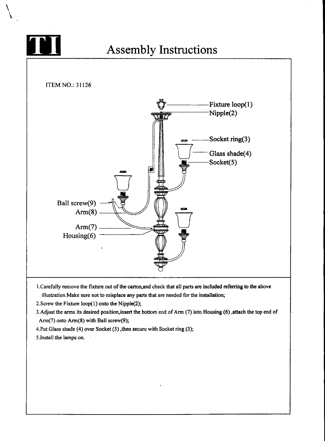 Triarch 31126 manual 