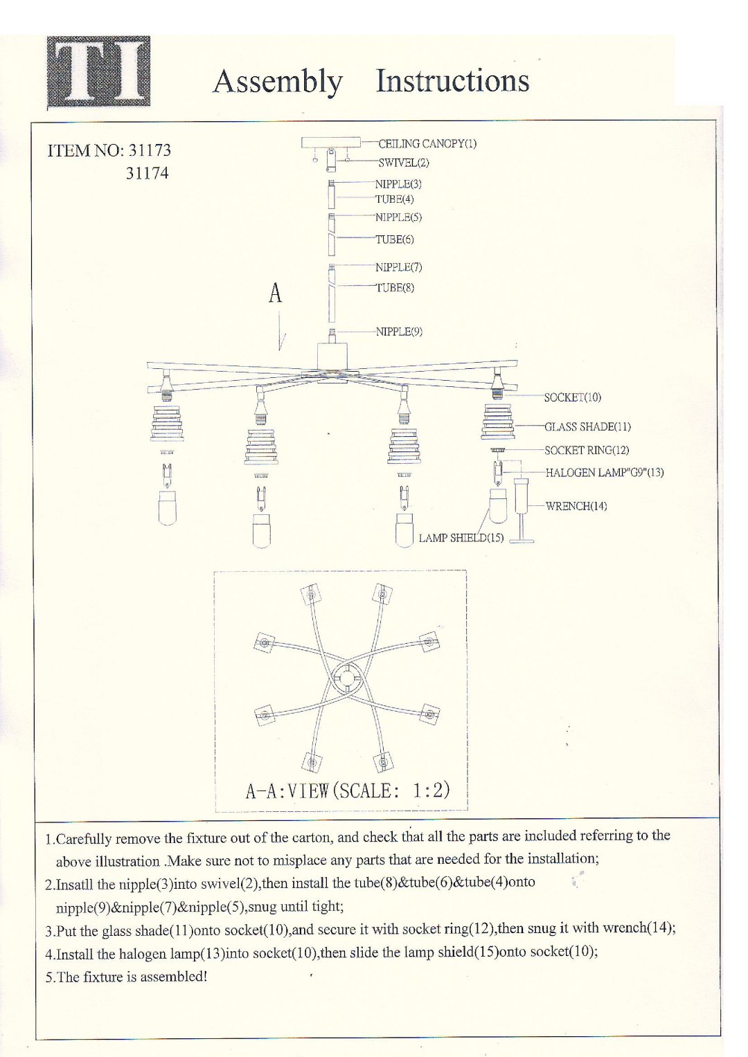 Triarch 31173, 31174 manual 