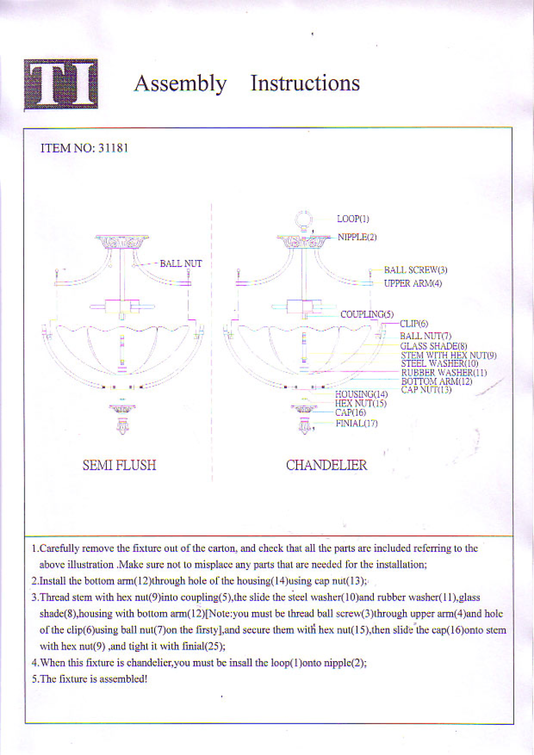 Triarch 31181 manual 