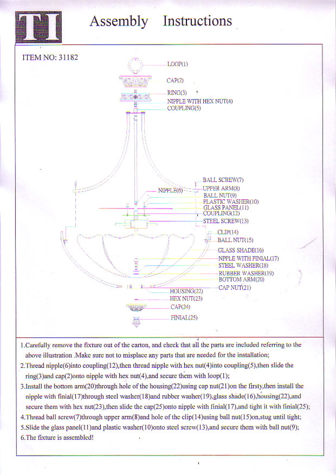 Triarch 31182 manual 