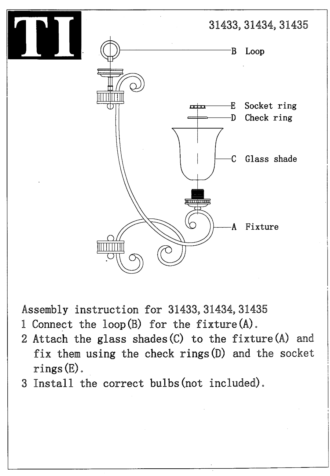 Triarch 31434, 31435, 31433 manual 