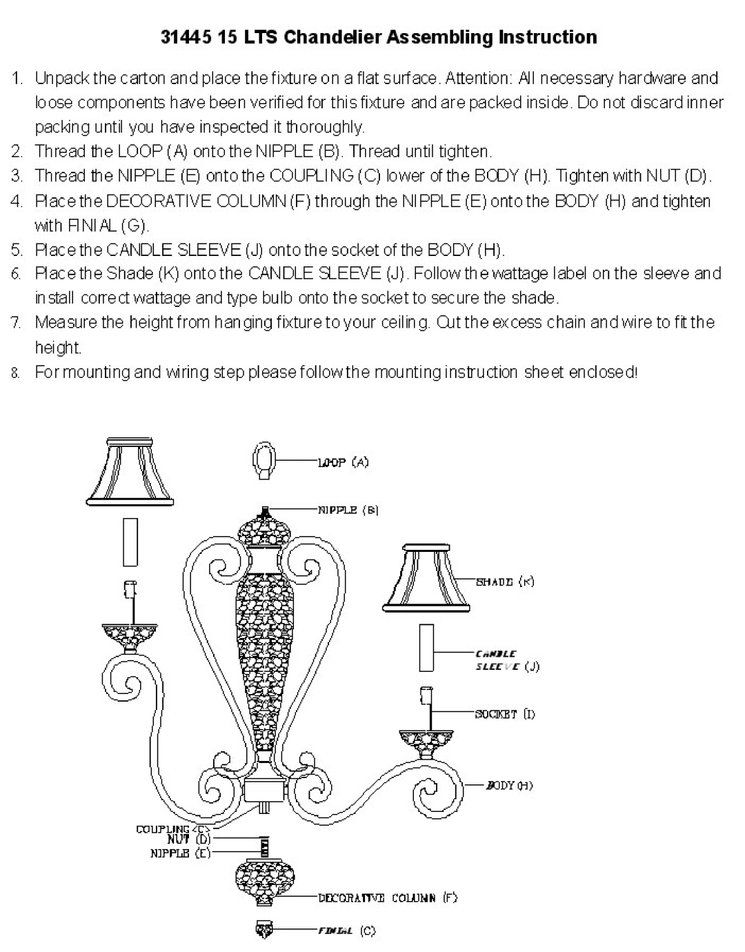 Triarch 31445 15 LTS manual 