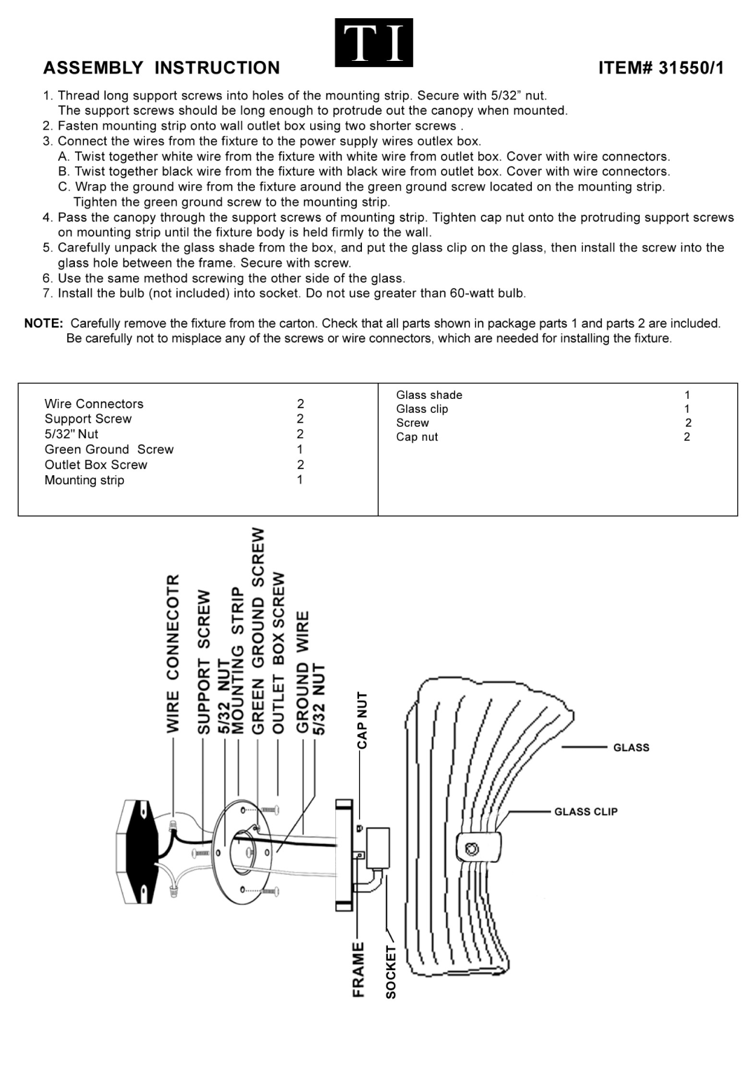 Triarch 31550/1 manual 