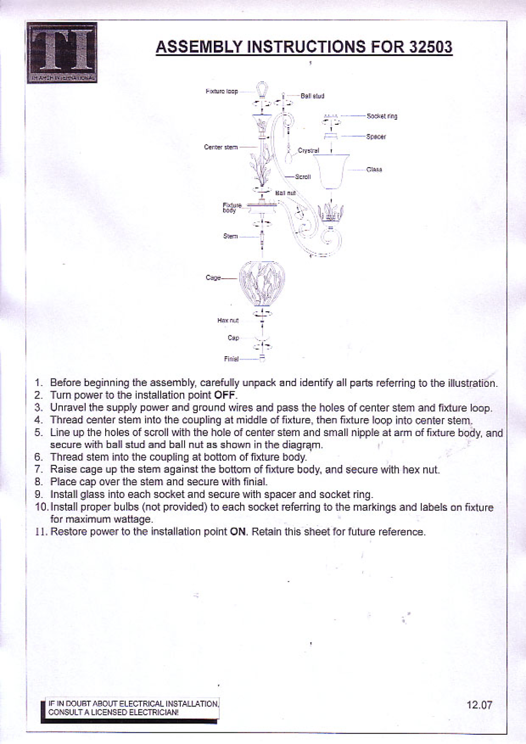 Triarch 32503 manual 