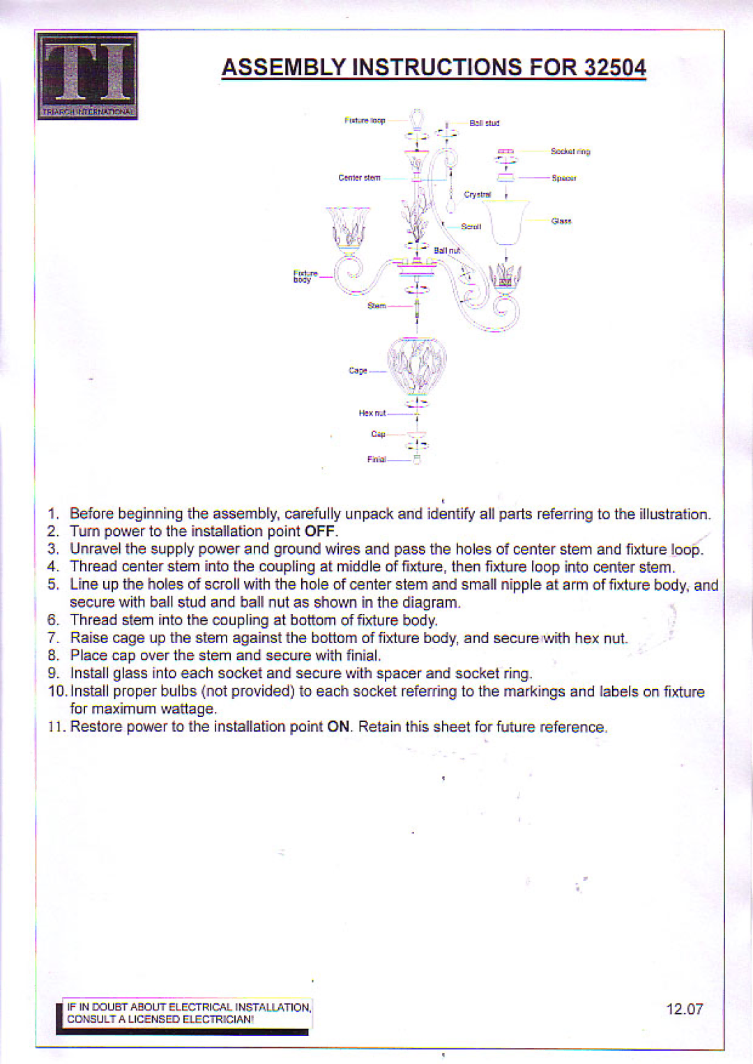 Triarch 32504 manual 