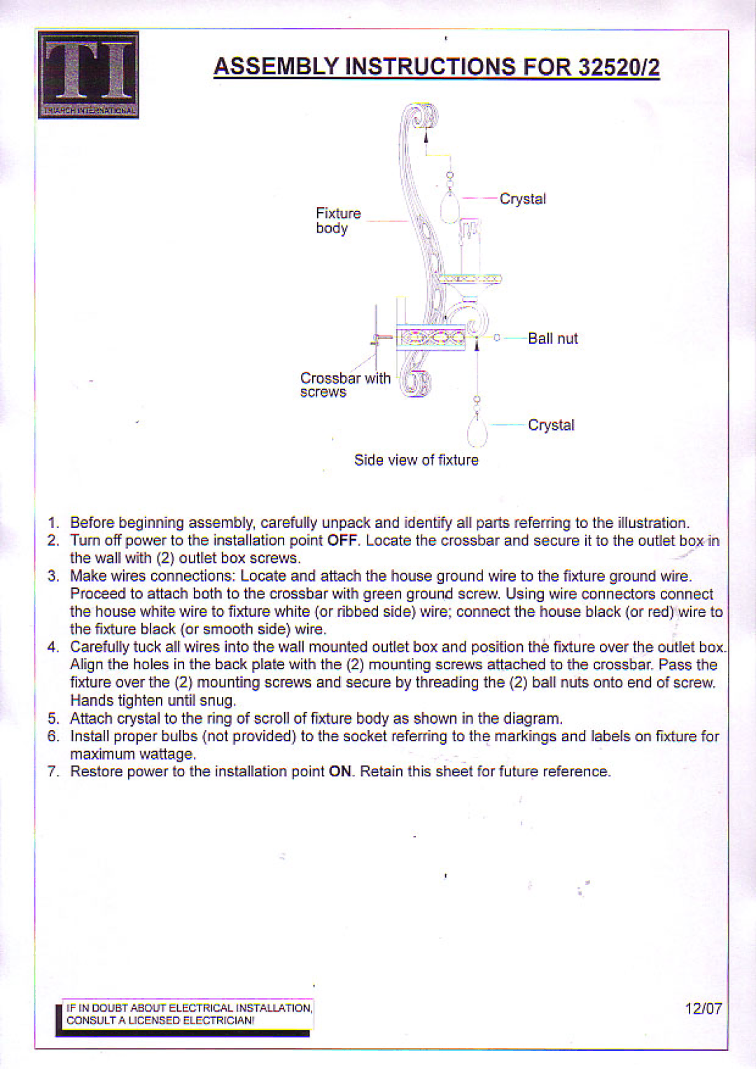 Triarch 32520/2 manual 