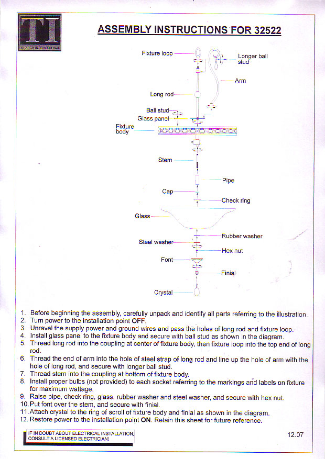 Triarch 32522 manual 