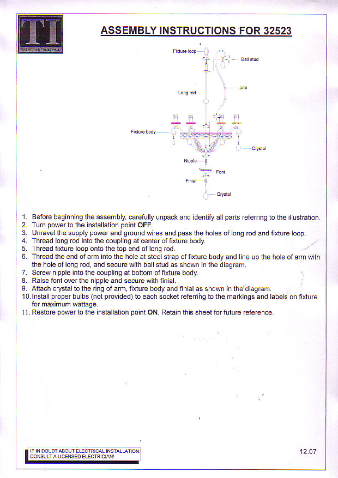 Triarch 32523 manual 