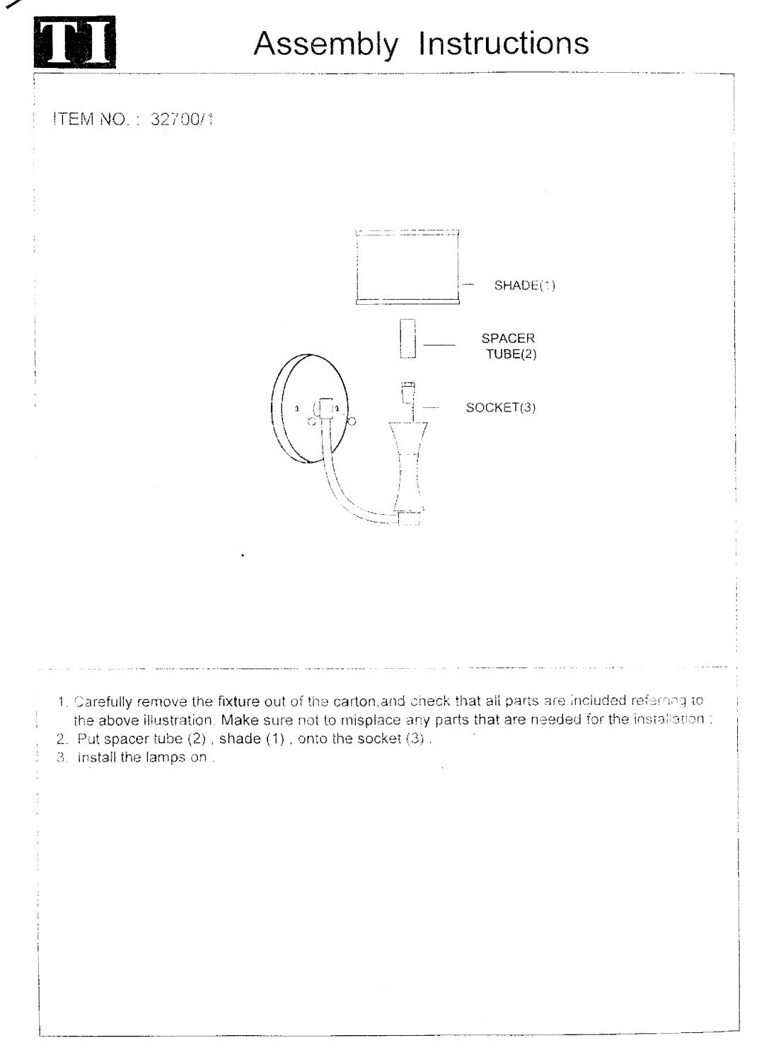 Triarch 32700/1 manual 