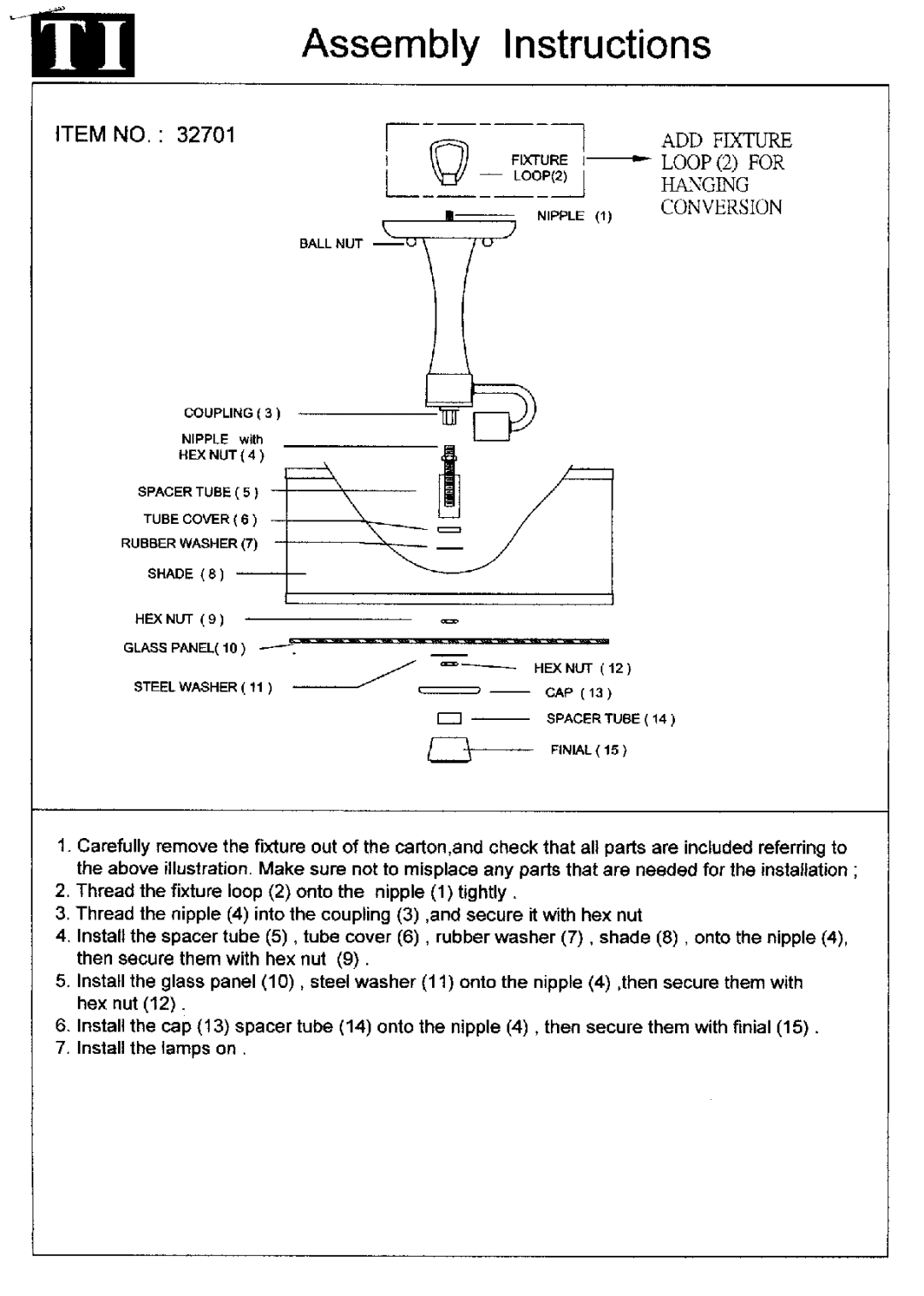 Triarch 32701 manual 