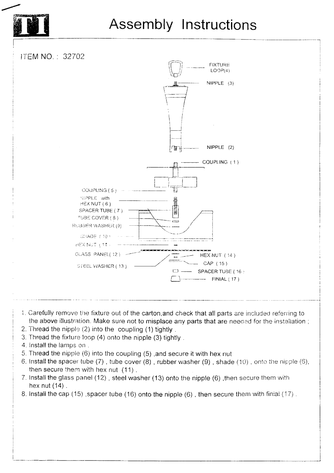 Triarch 32702 manual 