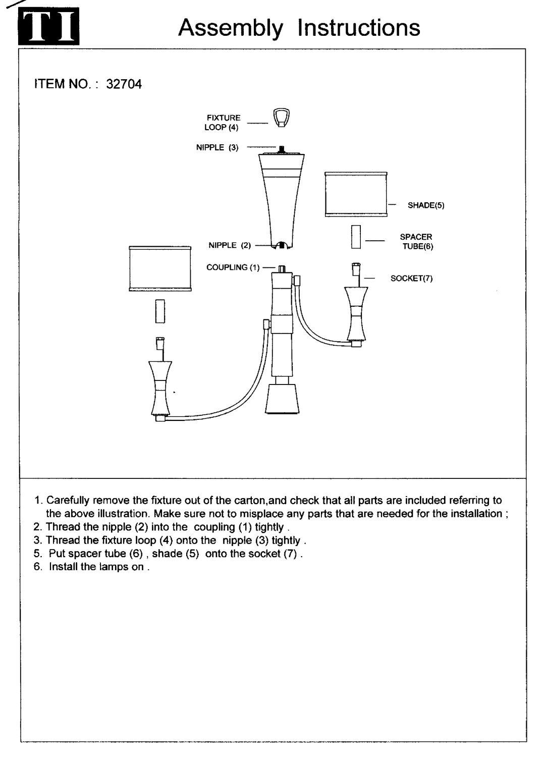 Triarch 32704 manual 