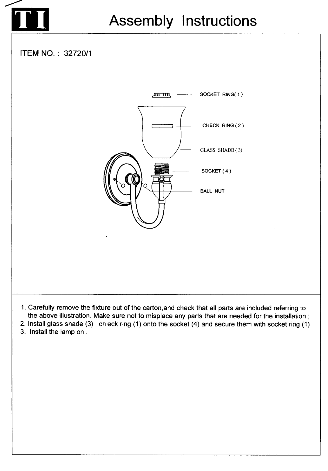 Triarch 32720/1 manual 