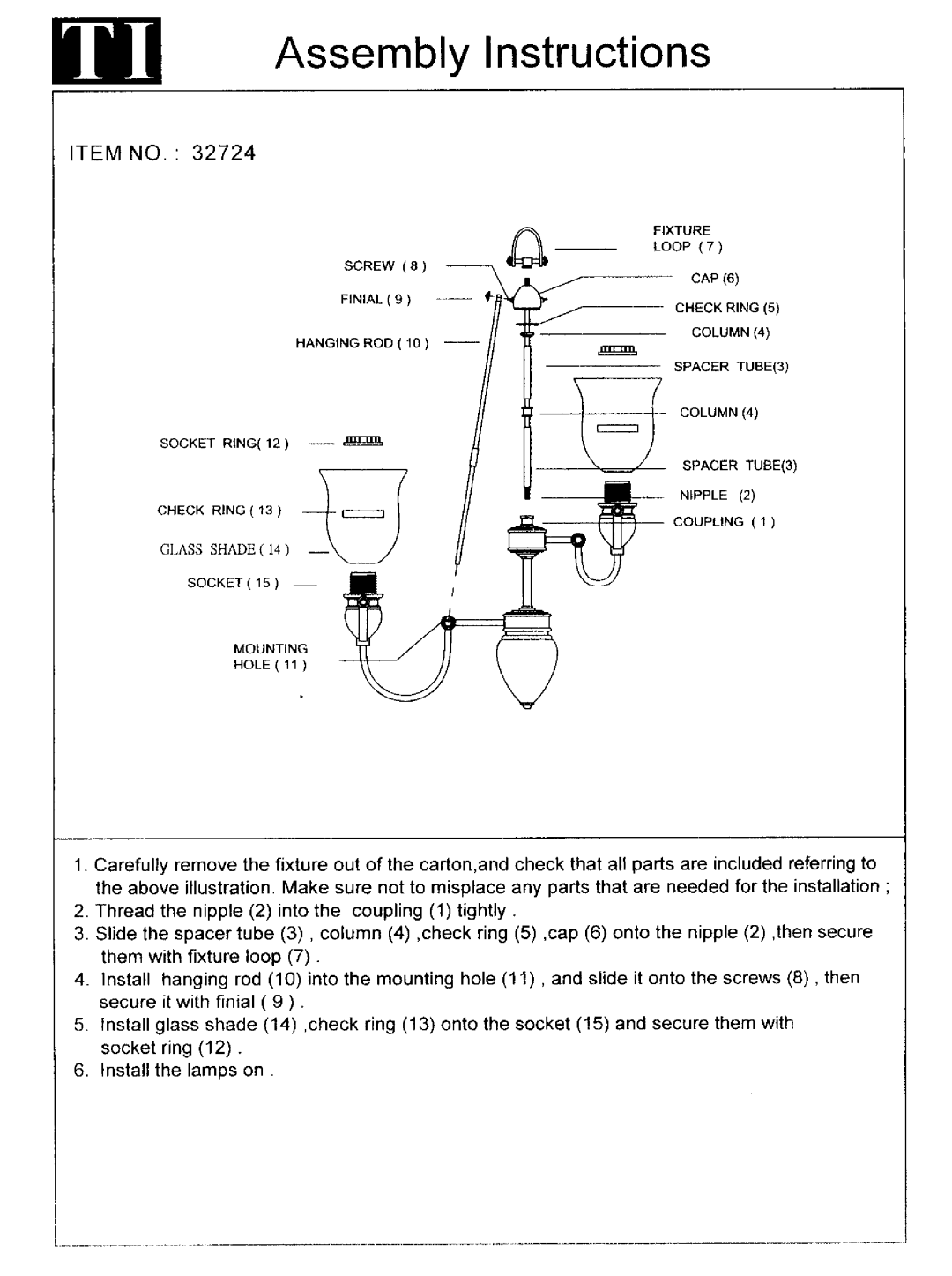 Triarch 32724 manual 