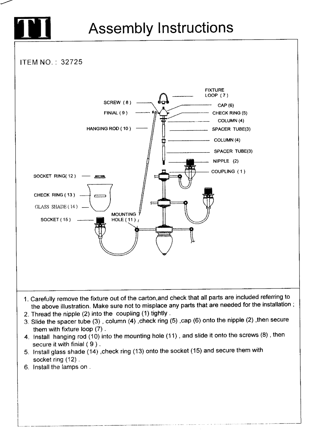 Triarch 32725 manual 