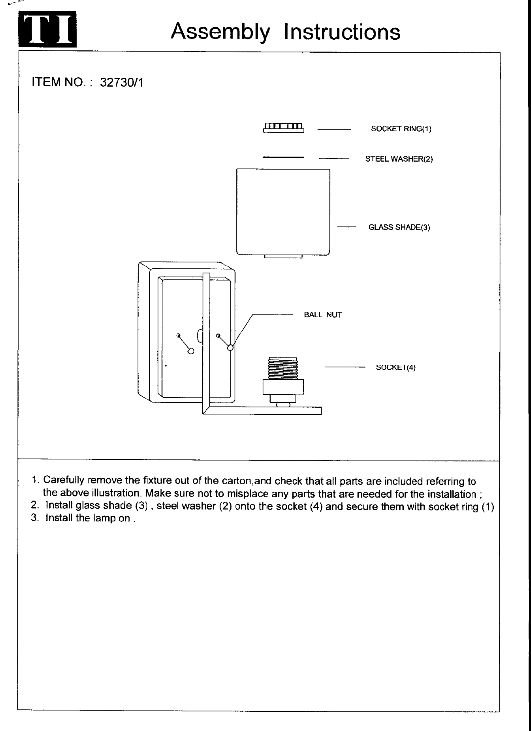 Triarch 32730/1 manual 