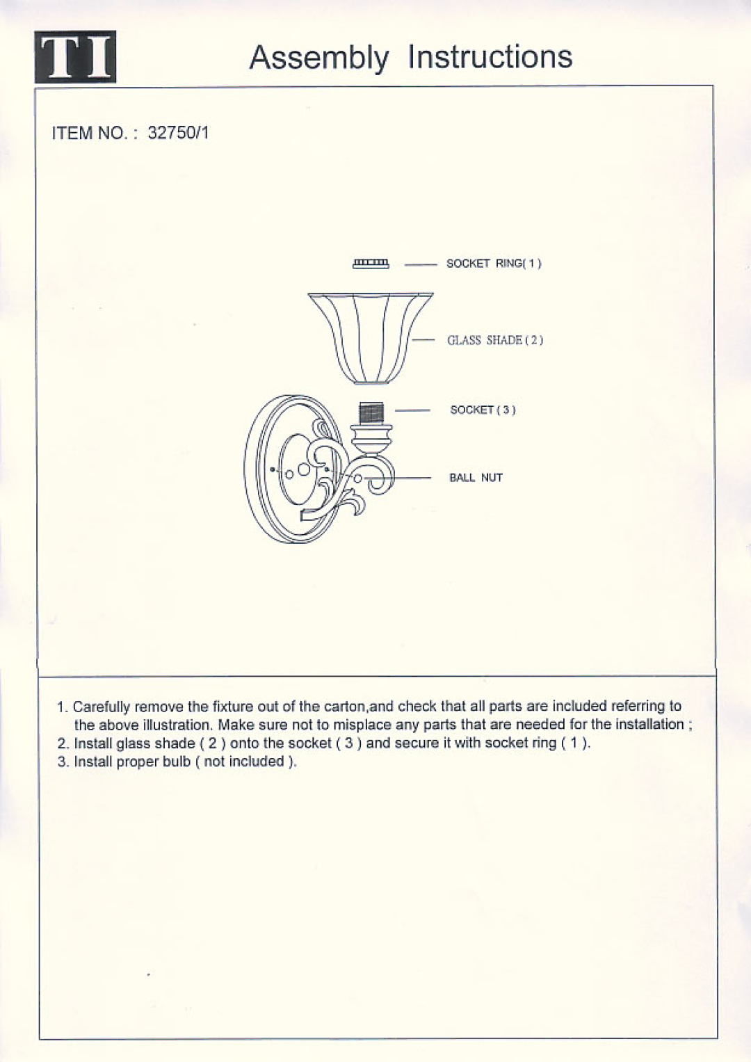 Triarch 32750/1 manual 