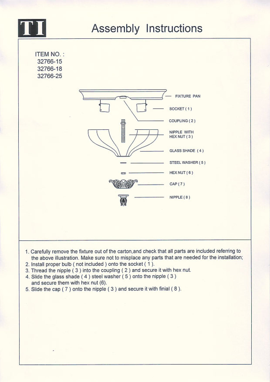 Triarch 32766-18, 32766-15, 32766-25 manual 