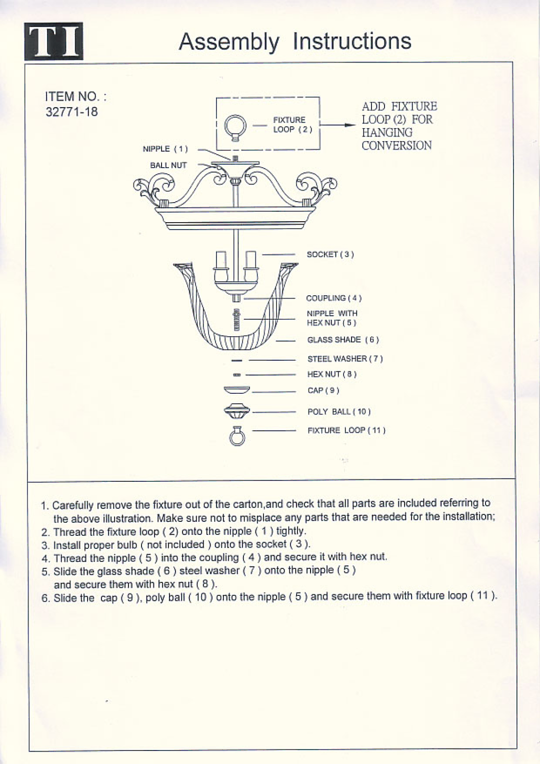 Triarch 32771-18 manual 