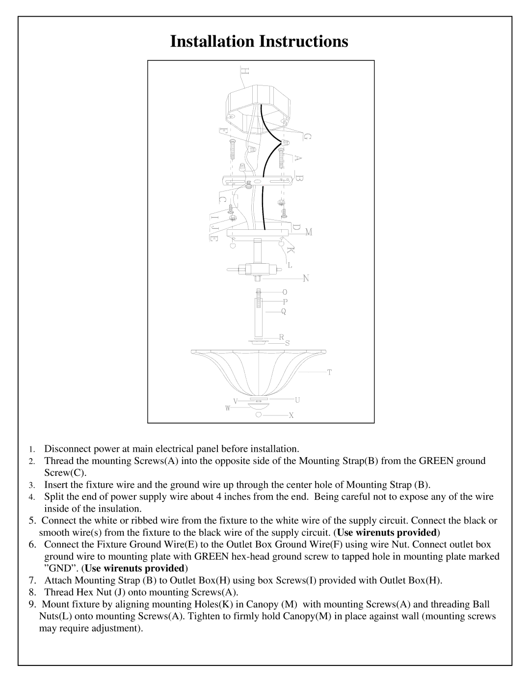 Triarch 33161 installation instructions Installation Instructions 