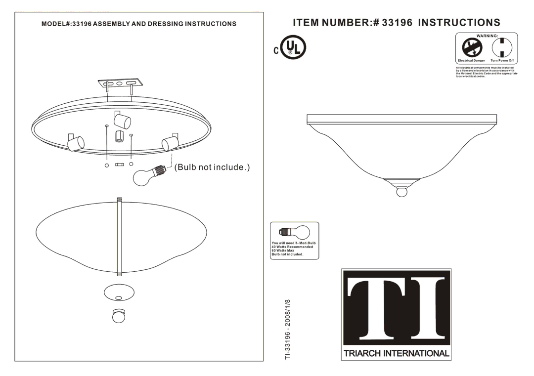 Triarch 33196 manual 