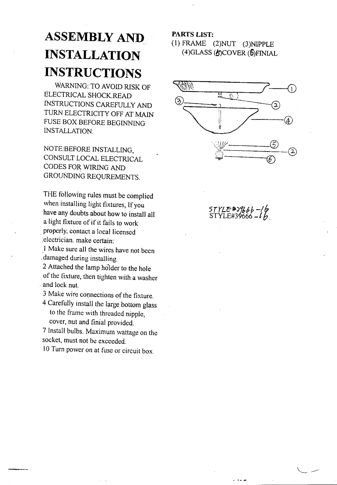 Triarch 39666 manual 