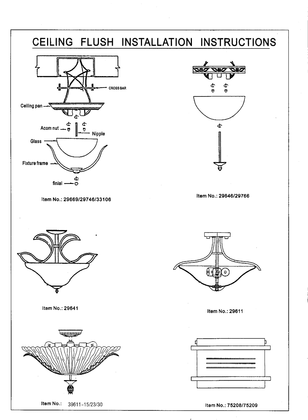 Triarch Ceiling Flush manual 