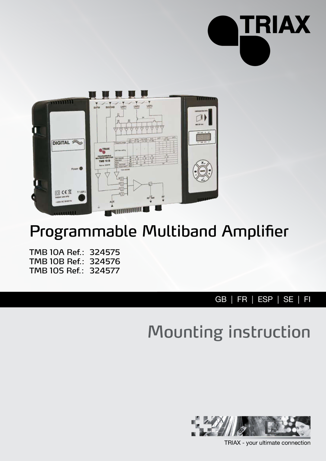 Triax 324576, 324577, 324575 manual Mounting instruction 