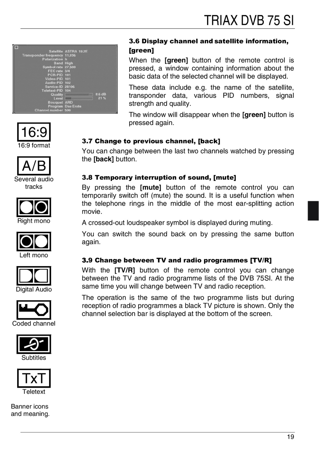 Triax DVB 75SI manual 169 