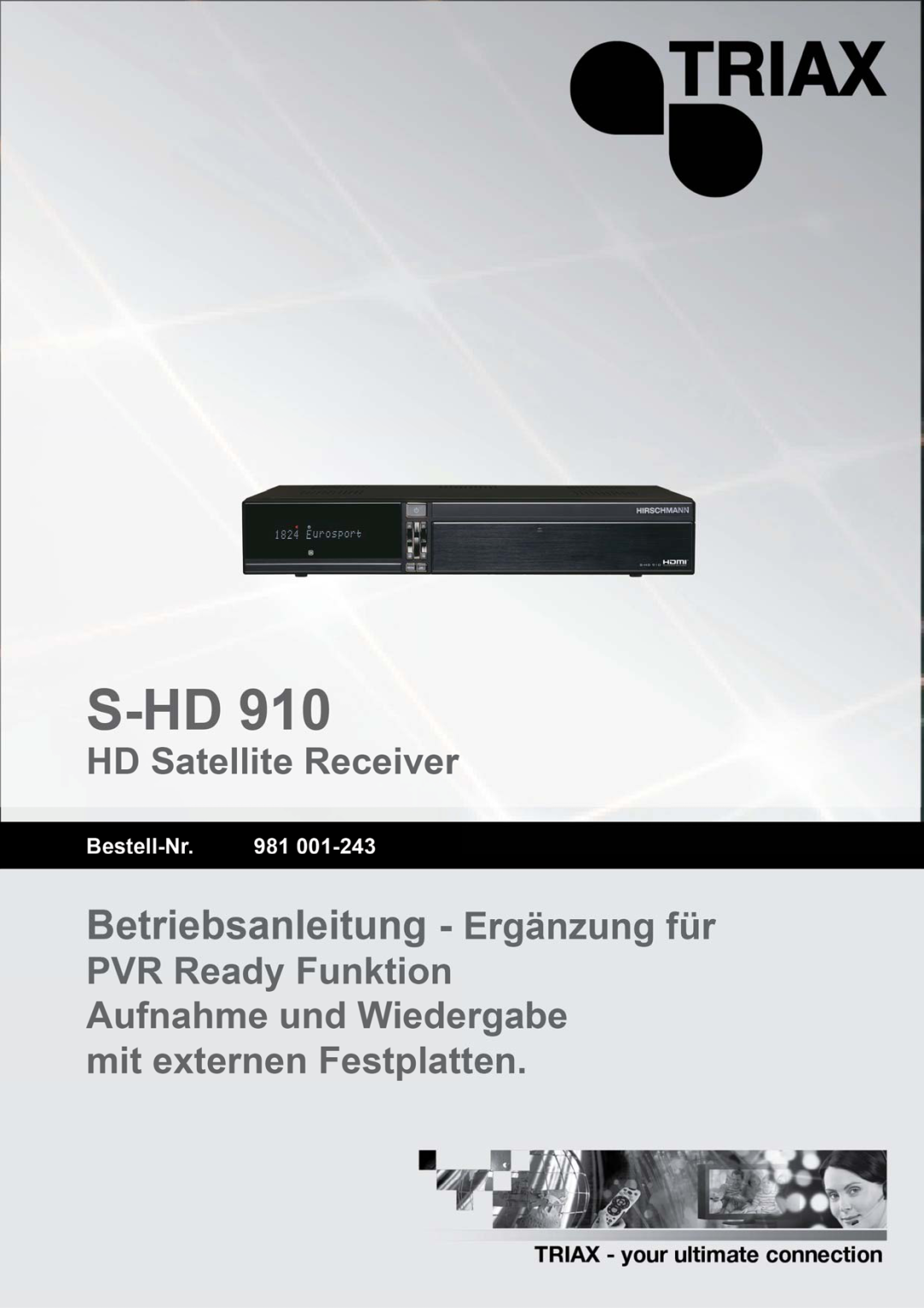 Triax S-HD 910 manual 