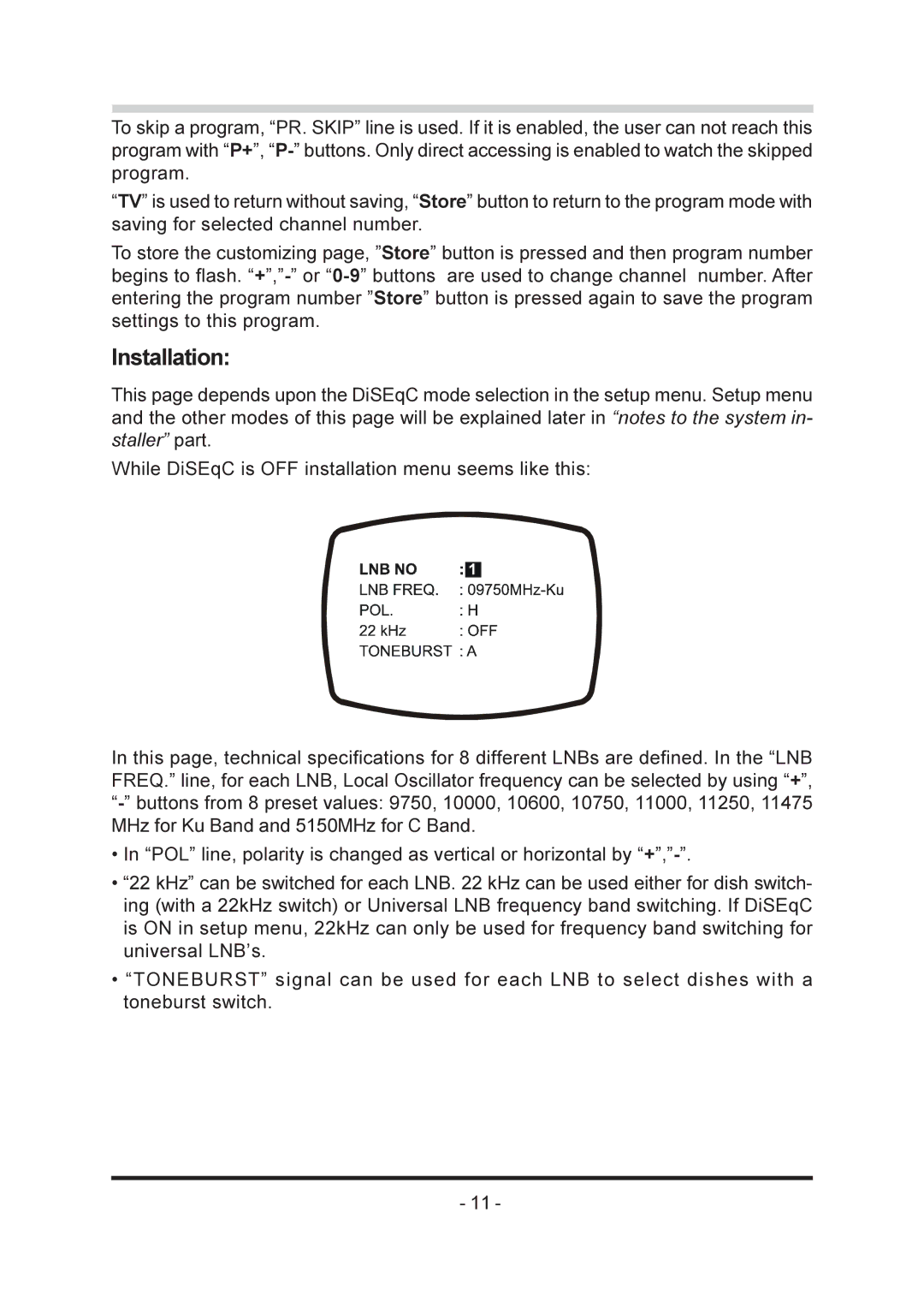 Triax SR-26 manual Installation 