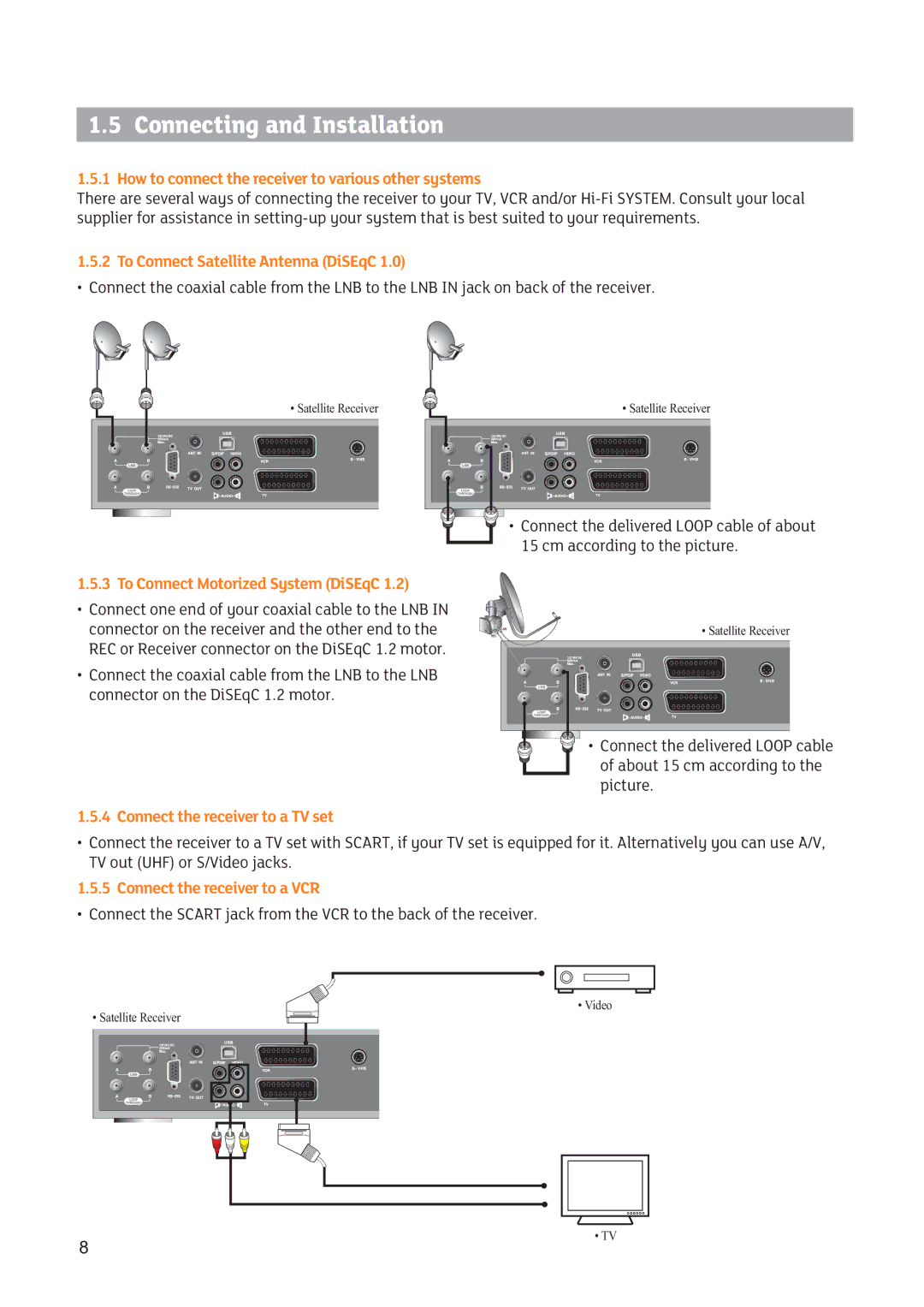 Triax SR 322 manual Connecting and Installation 