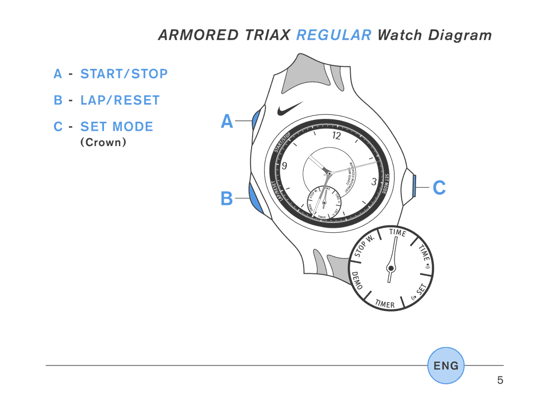 Triax SR927W, SR920W manual Armored Triax Regular Watch Diagram 