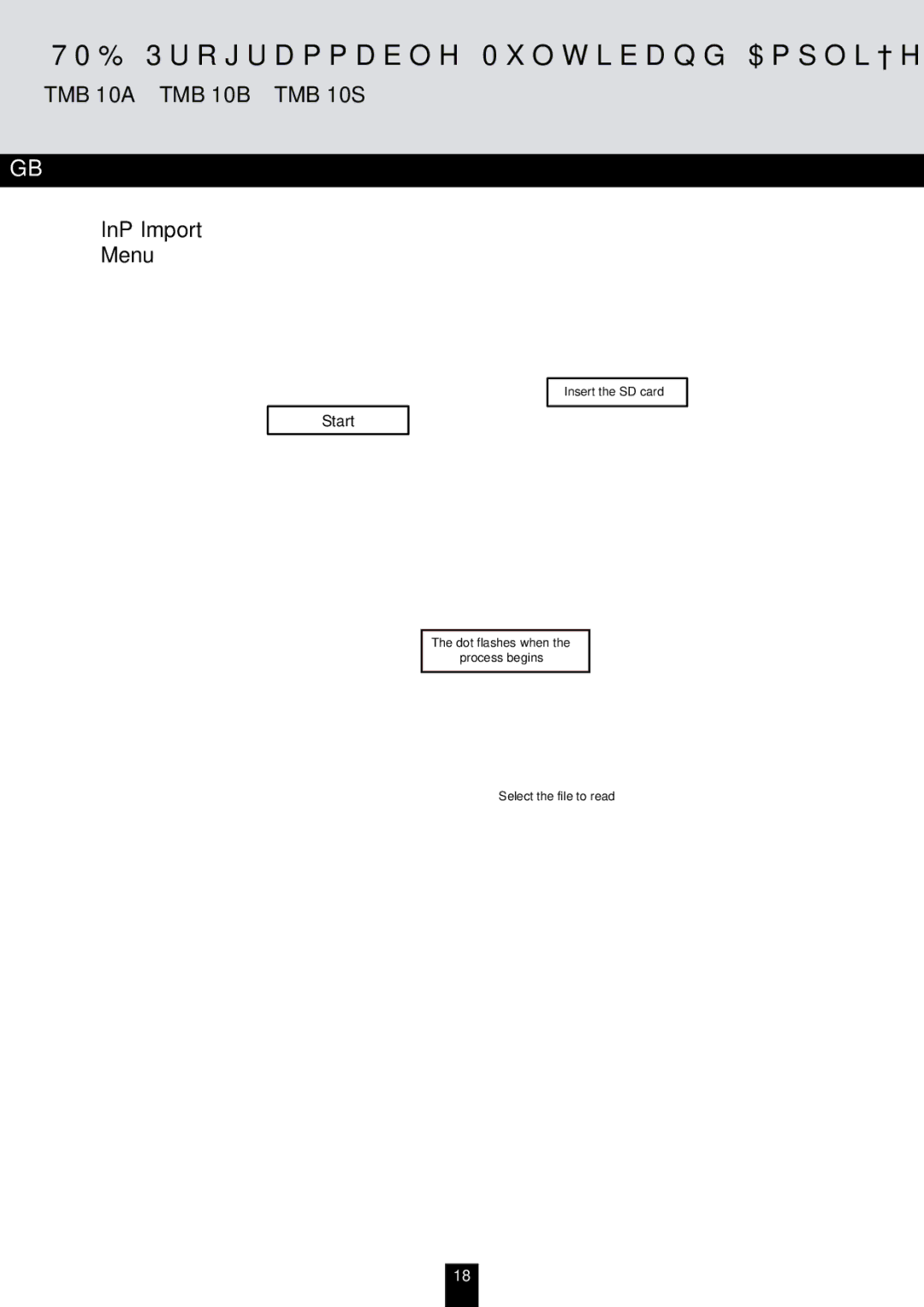 Triax manual TMB 10A TMB 10B TMB 10S InP Import Menu 