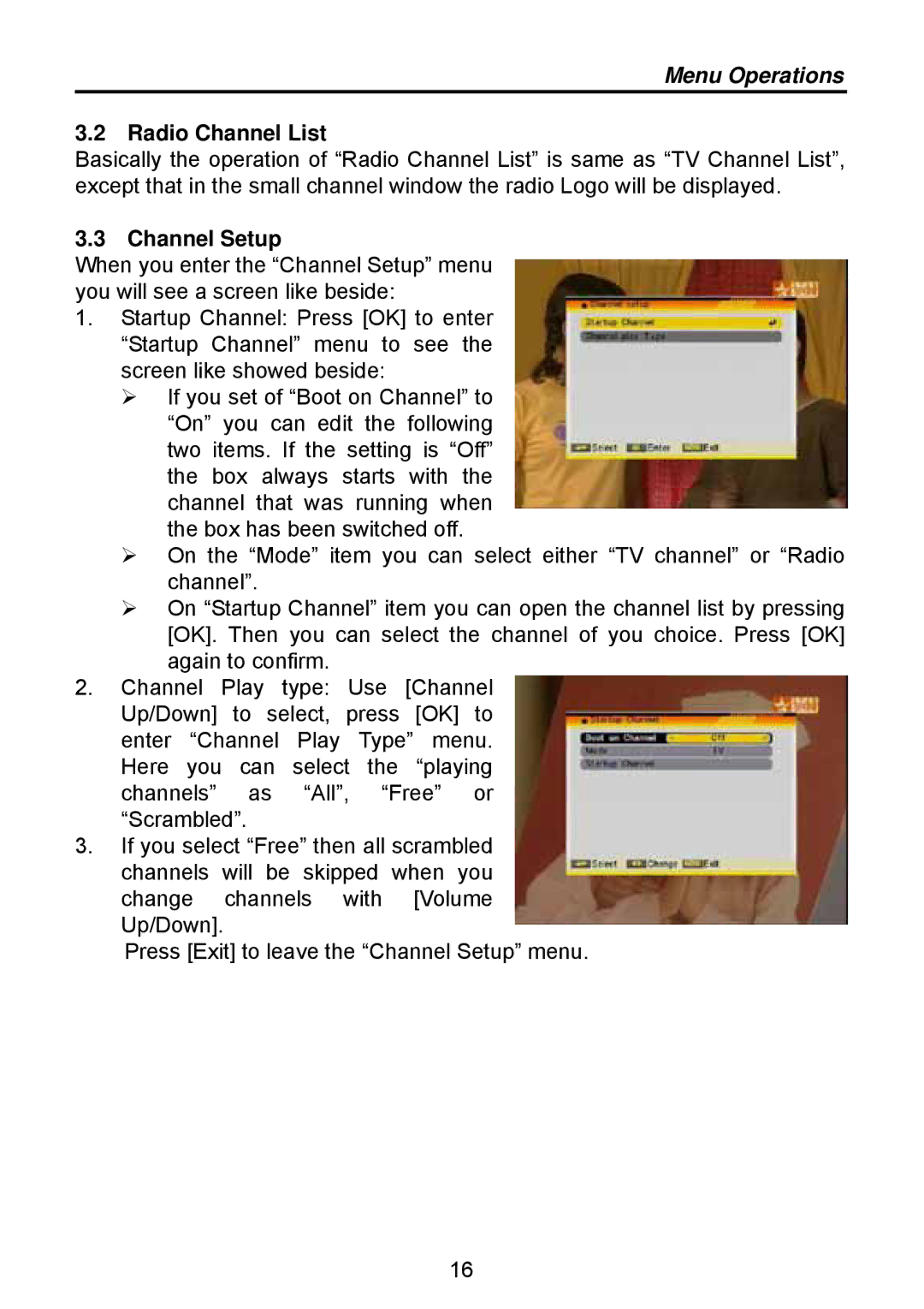 Triax TSR 1000 manual Radio Channel List, Channel Setup 